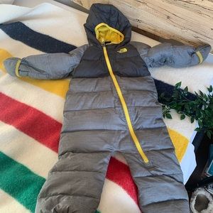 The North Face 12-18m down bunting suit gray snowsuit